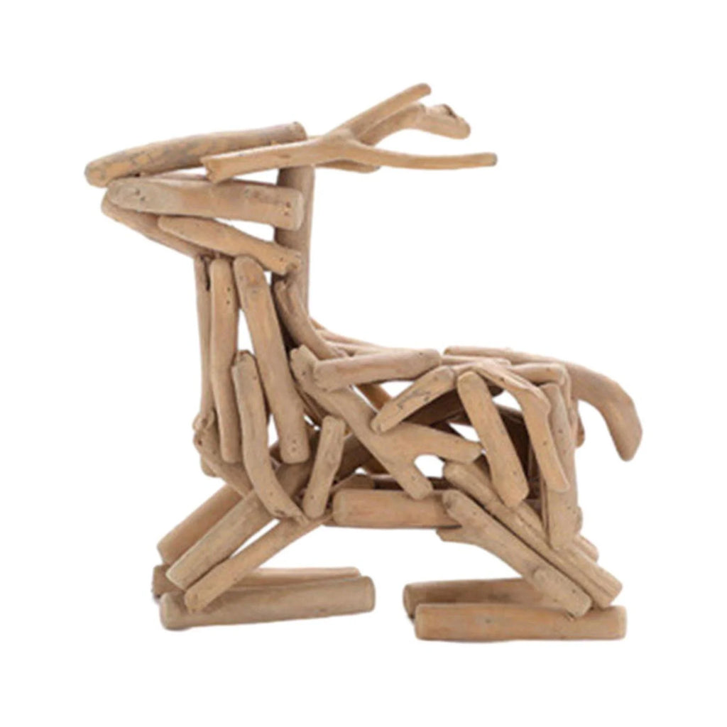 Lying Deer Wood Figurine Sculpture Y72541