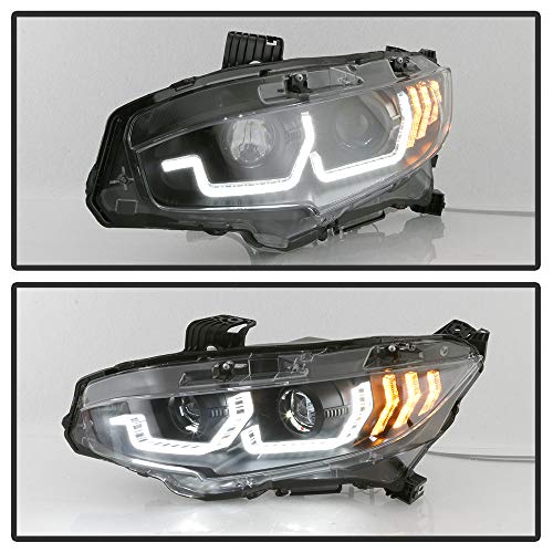 Black LED Projector Headlights Assembly R808