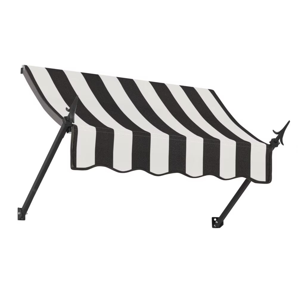 Black/White Stripe Acrylic Fabric Fixed Awning U6687