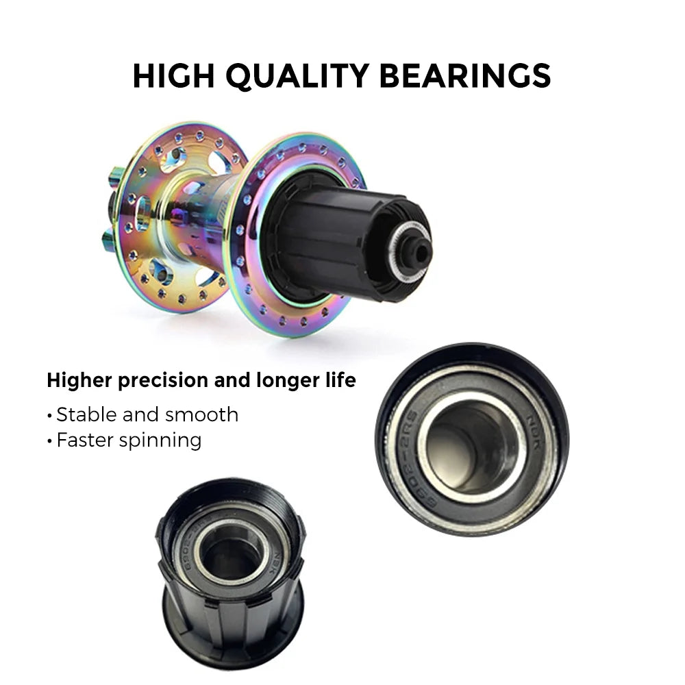 Mountain Bike Hub Set MTB Front and Rear 36 Holes 6 Bearings Quick Release A5606