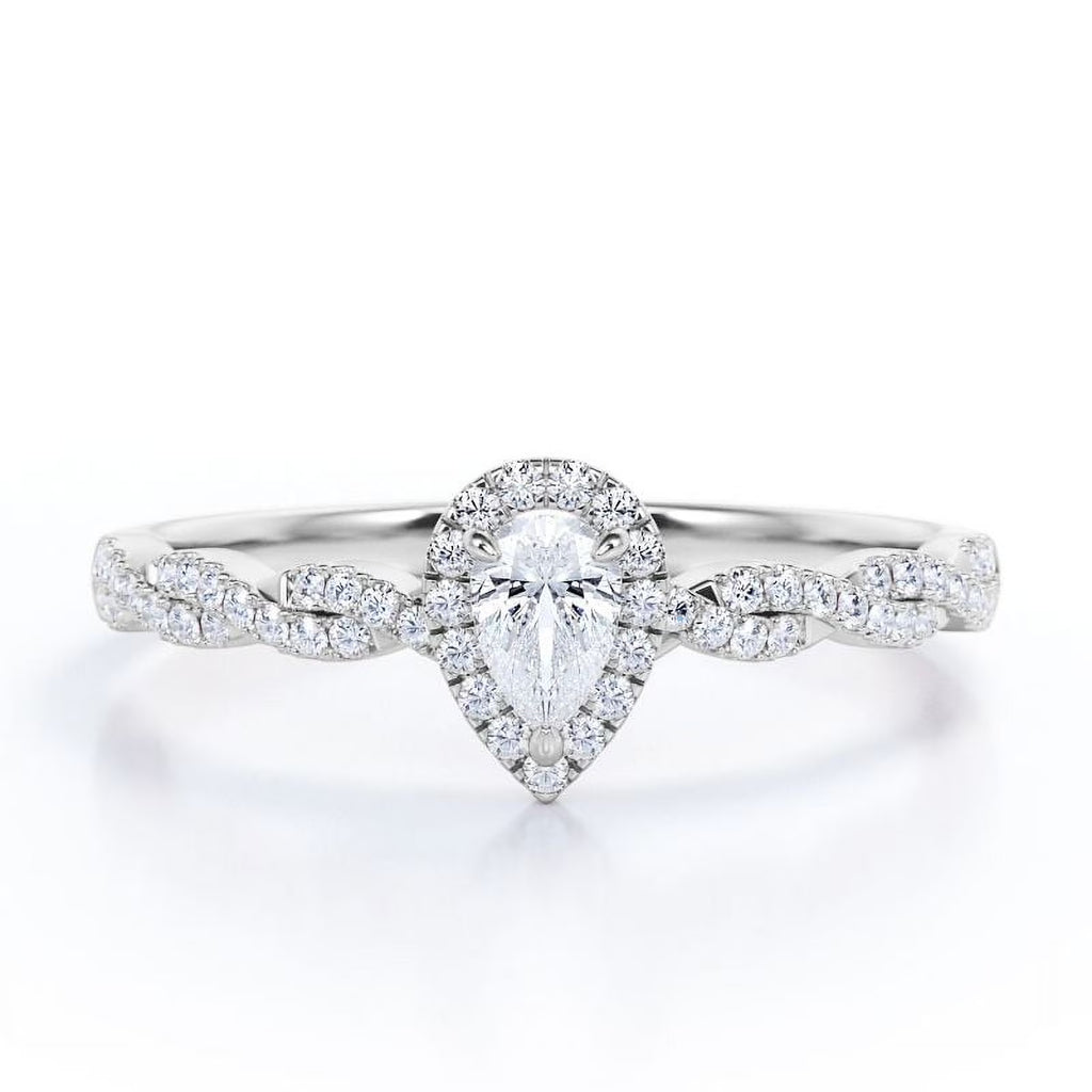 10K White Gold Pear Cut Diamond Engagement Ring H307714