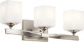 Brushed Nickel 3 Light Vanity Light with Opal Glass O6042