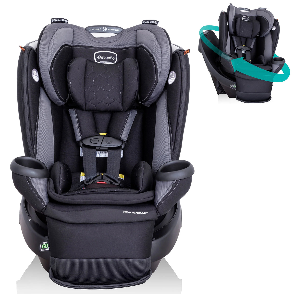 All-in-One Rotational Car Seat with Quick Clean Cover D289878