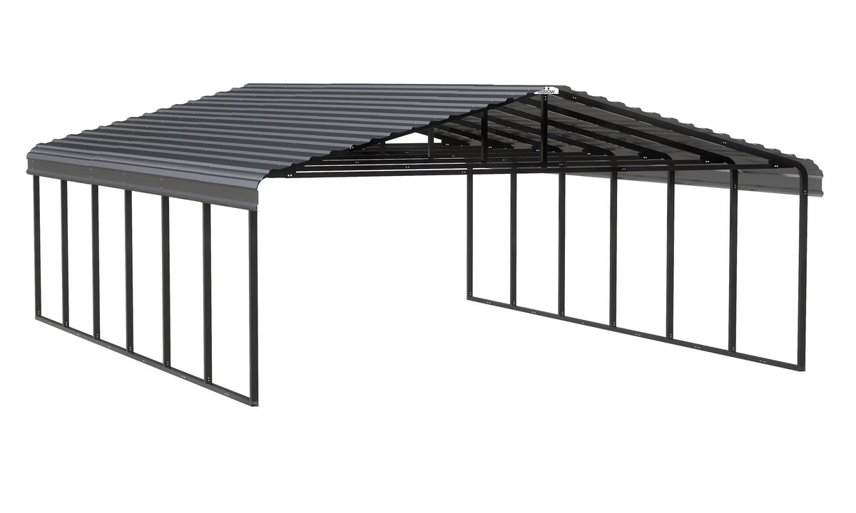 20 ft. x 29 ft. x 9 ft. Charcoal Carport Q1462