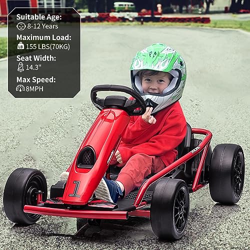 24V Kids Go Kart 300W*2 Motors 9Ah Battery 8.1MPH Ride On Toy B50966