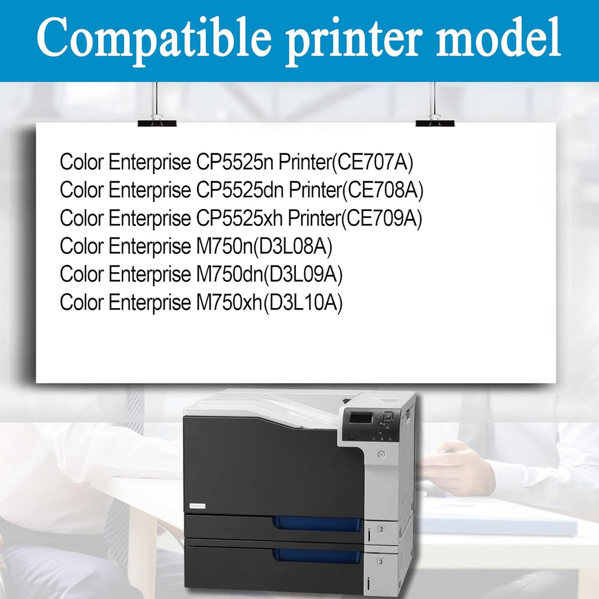 4 Pack Remanufactured Toner Cartridge for HP Color Enterprise CP5525n CP5525dn CP5525xh M750n M750dn M750xh N893