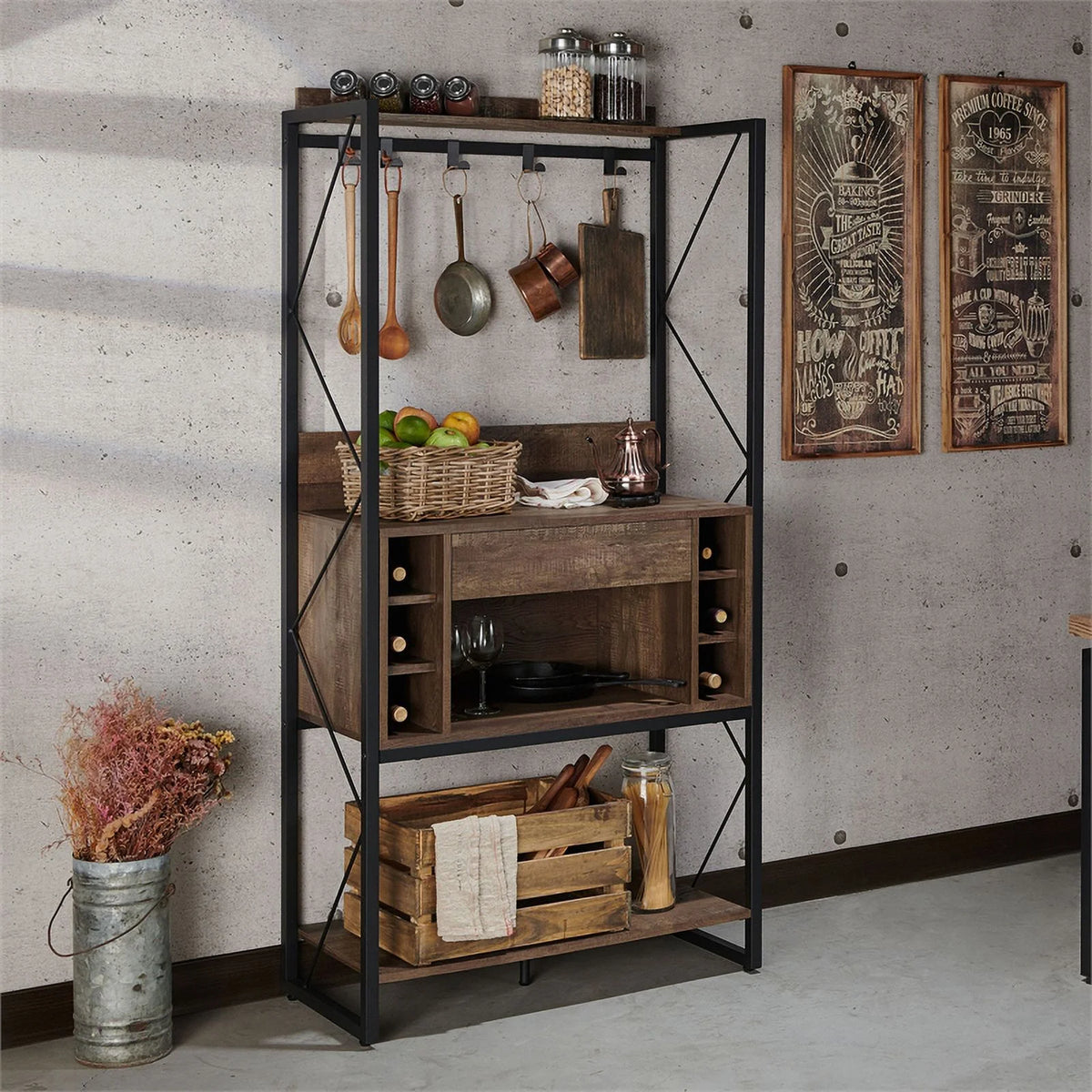 Oak Wood Baker's Rack F31386