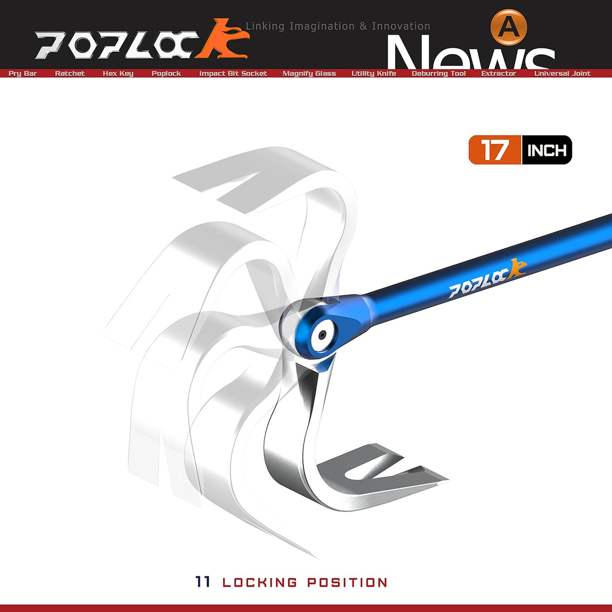 17" Indexing Pry Bar Adjustable Nail Puller, Pack of 2 U481577