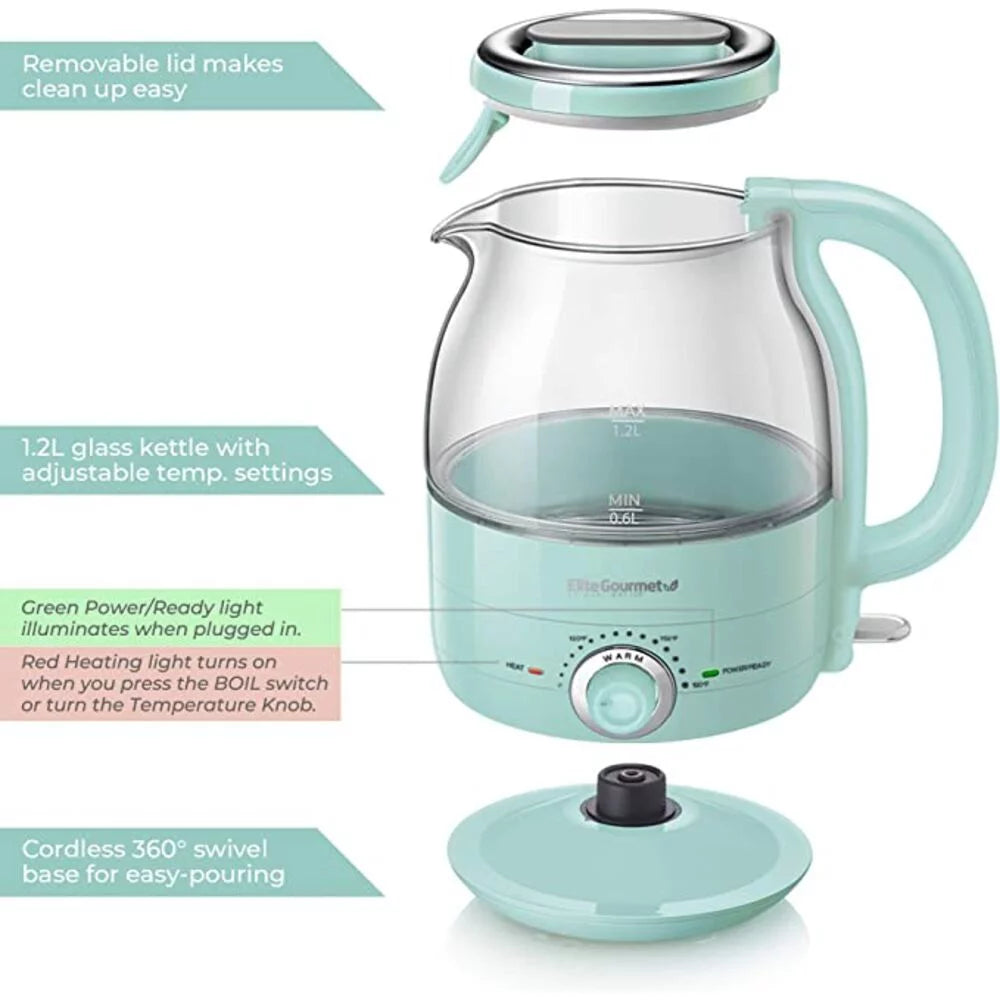 1.2L Adjustable Temperature Electric Glass Kettle P42764
