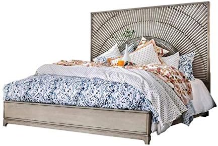 Antique Gray Solid Wood King Panel Bed N325304