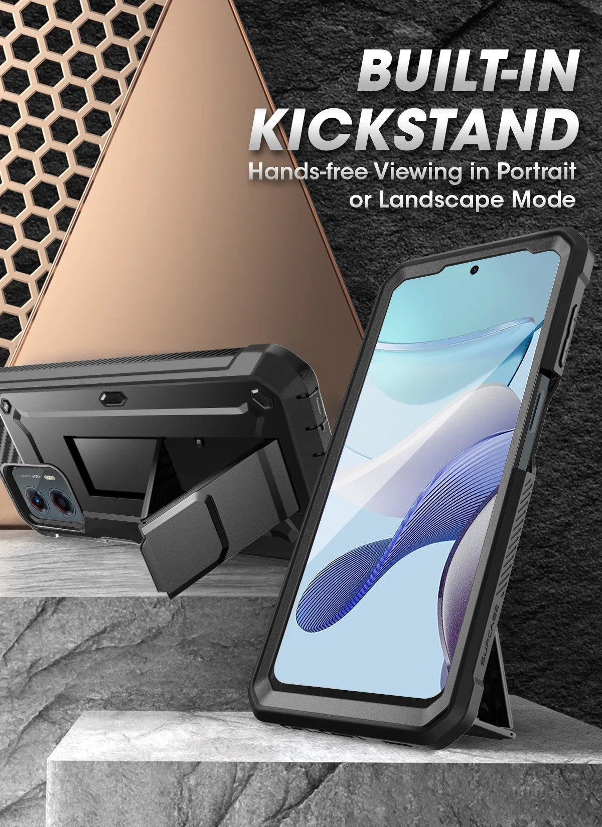 Black Rugged Case with Belt Clip and Kickstand S418547