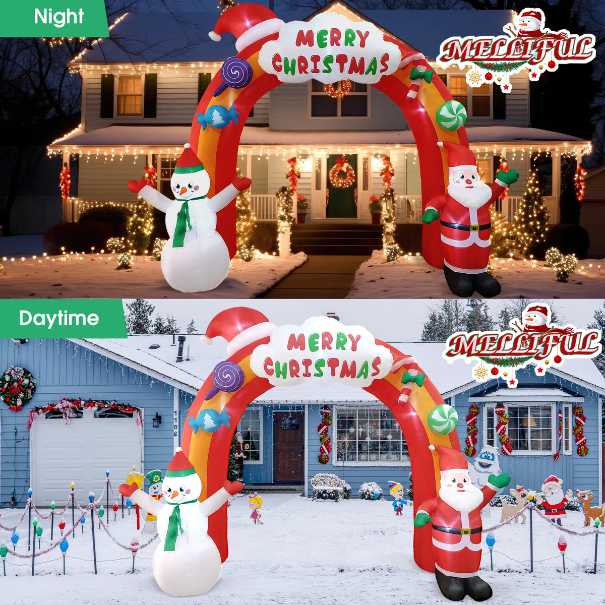 Christmas Inflatable Arch with Santa Claus And Snowman Z573