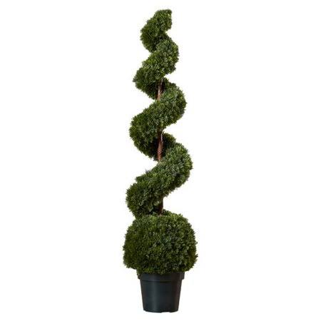 Cedar Spiral Tree with Ball in Green Pot N443718