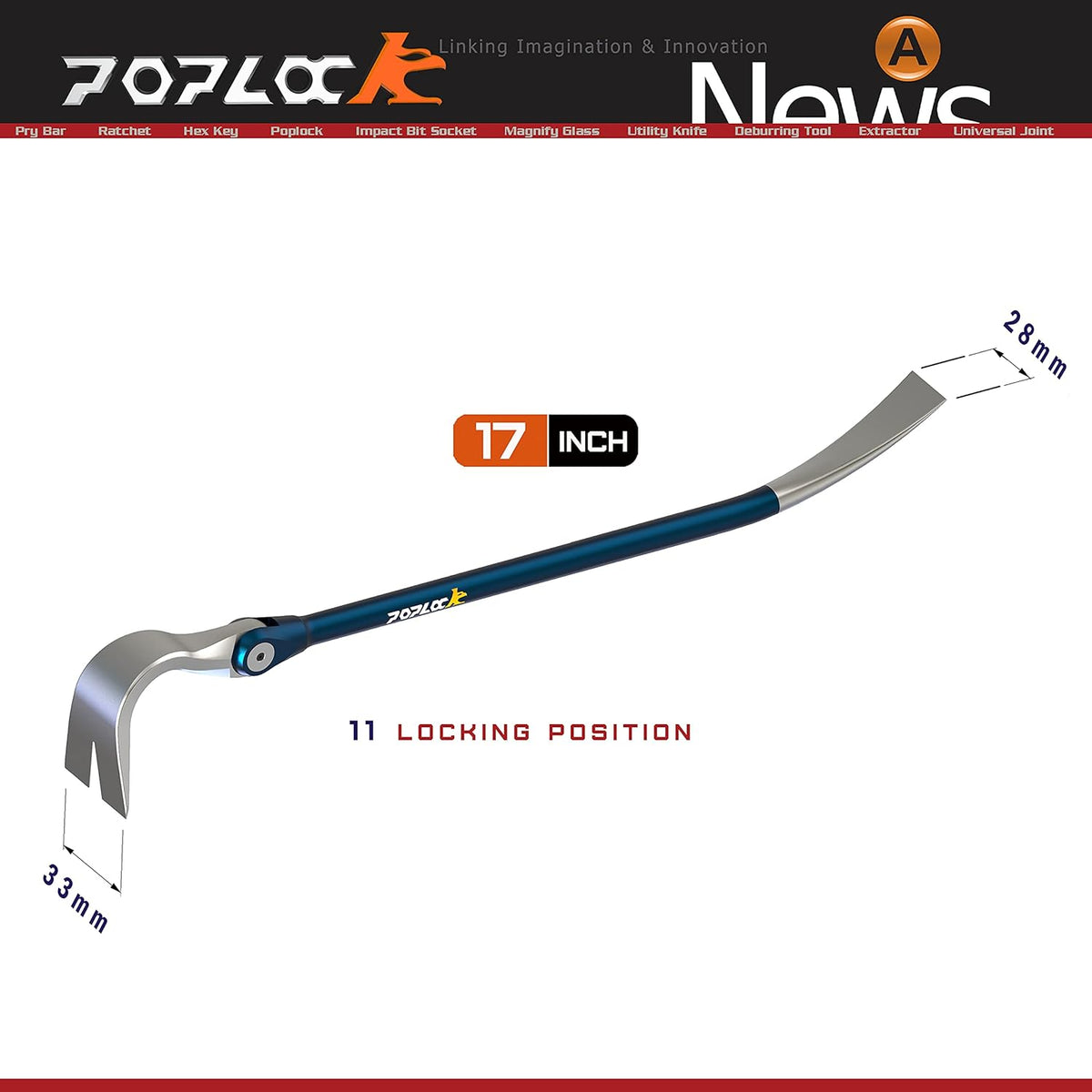 17" Indexing Pry Bar Adjustable Nail Puller, Pack of 2 U481577