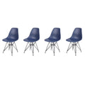 Blue Plastic Modern Dining Chairs Set of 4 N26435