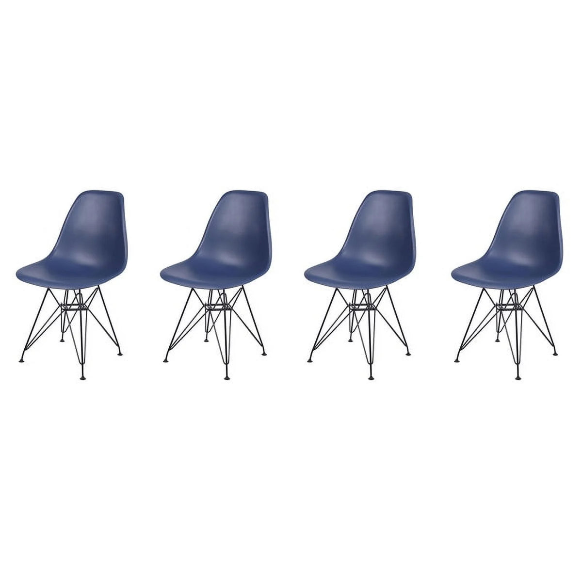 Blue Plastic Modern Dining Chairs Set of 4 N26435