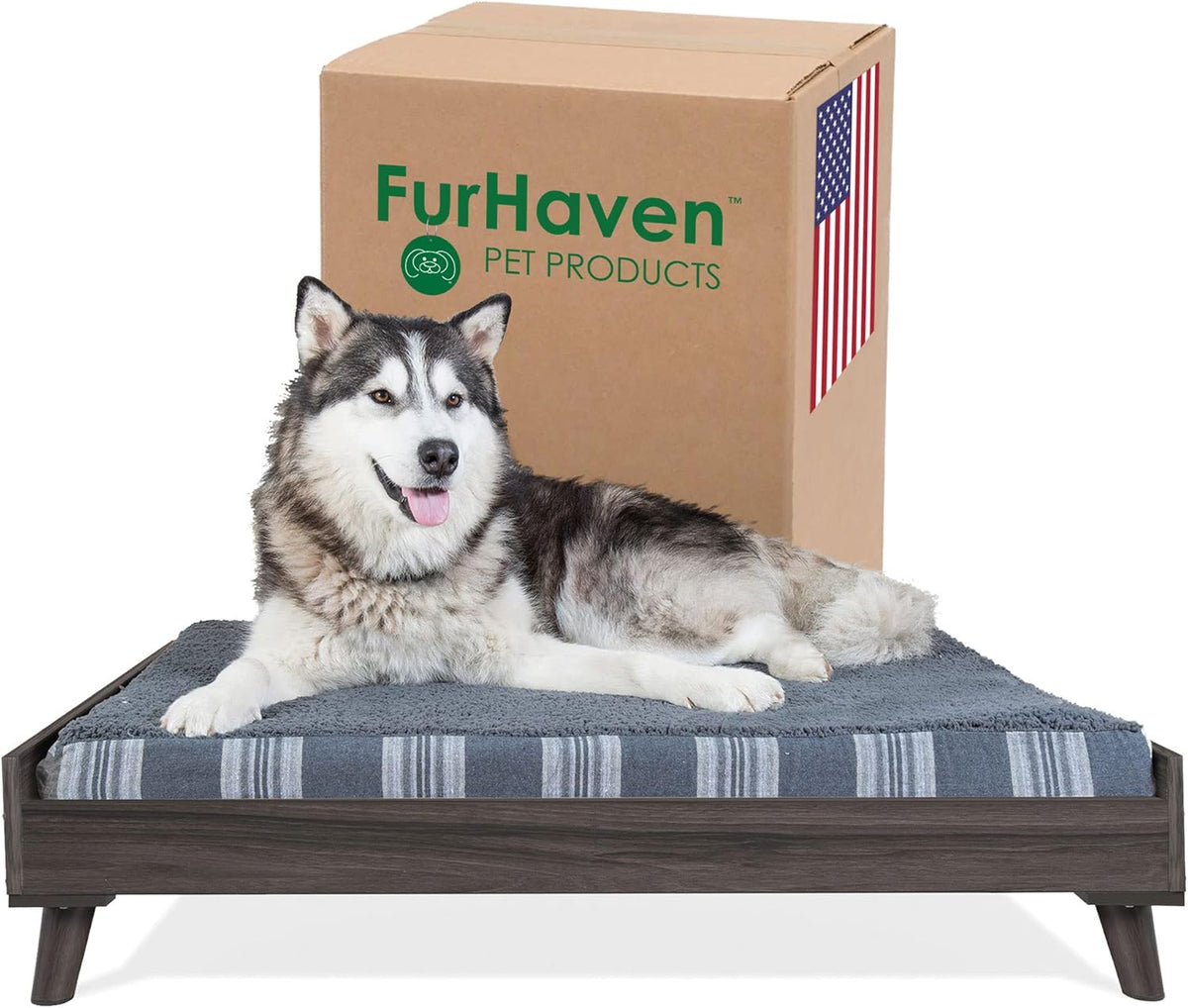 Gray Wash Elevated Dog Bed Frame O361