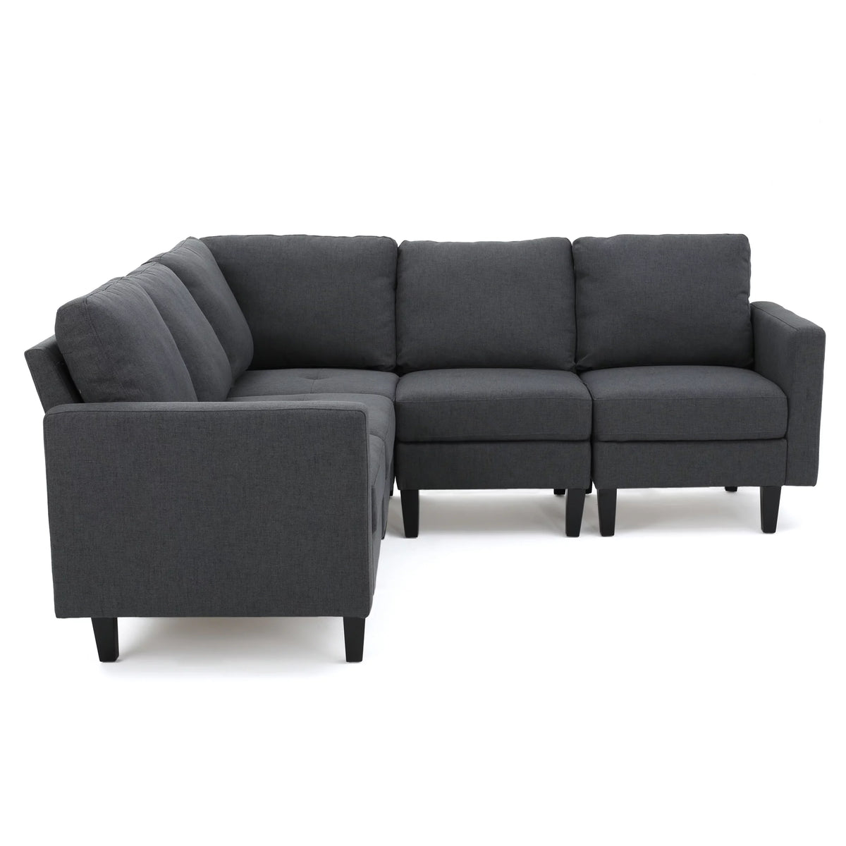 Dark Grey Fabric Sectional Couch Q4647