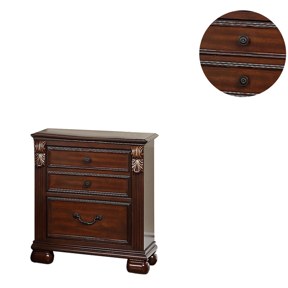 2-Drawer Wood Nightstand O519324