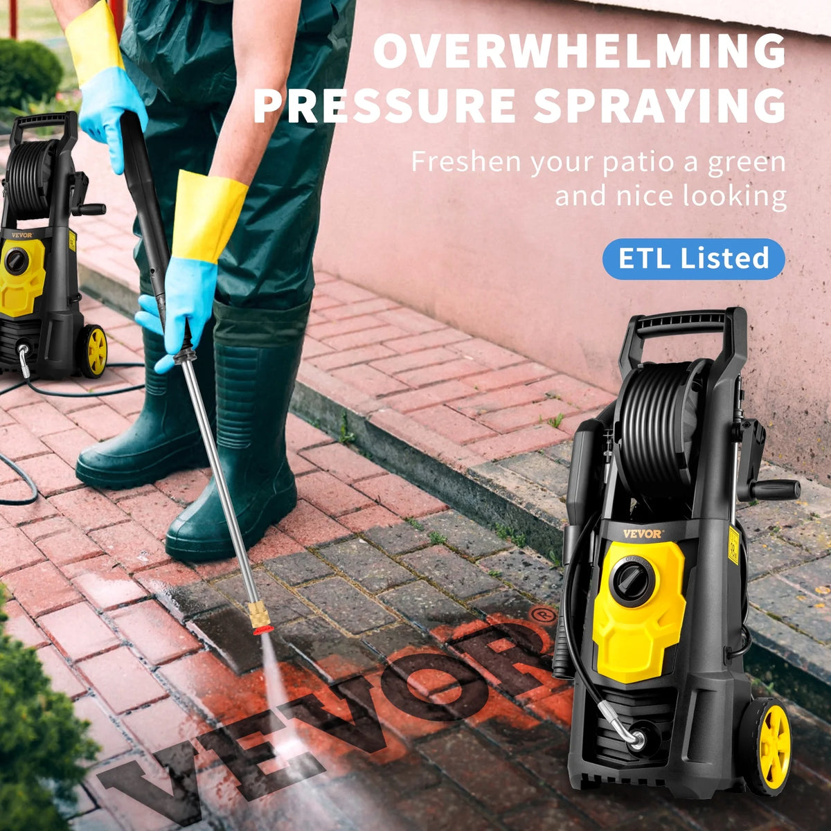 2000 PSI Electric Pressure Washer with 30 ft Hose & Reel Y19737