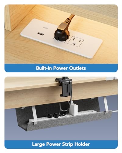 65″ L-Shaped Electric Height Adjustable Standing Desk with 3 Drawers P77542