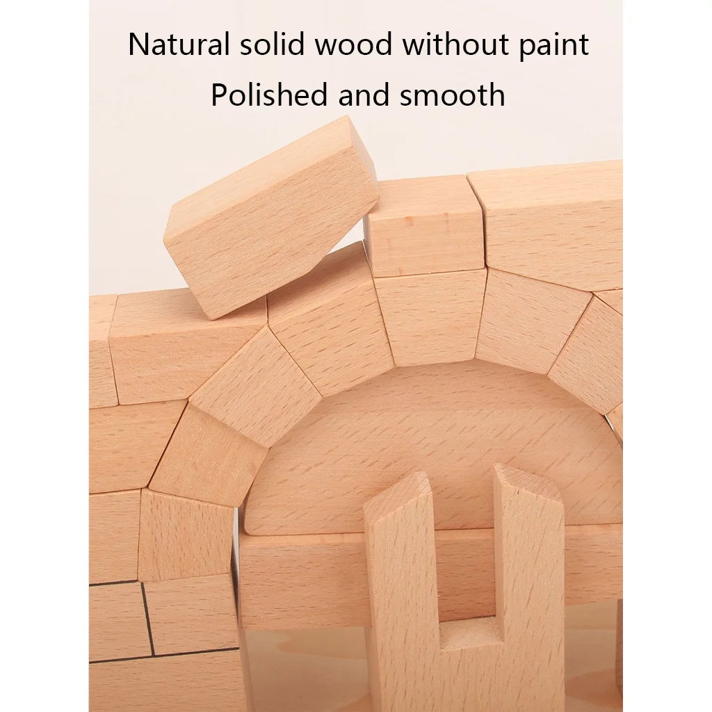 Roman Arch Bridge Stacking Building Block Wooden Stacking Block Game P7792