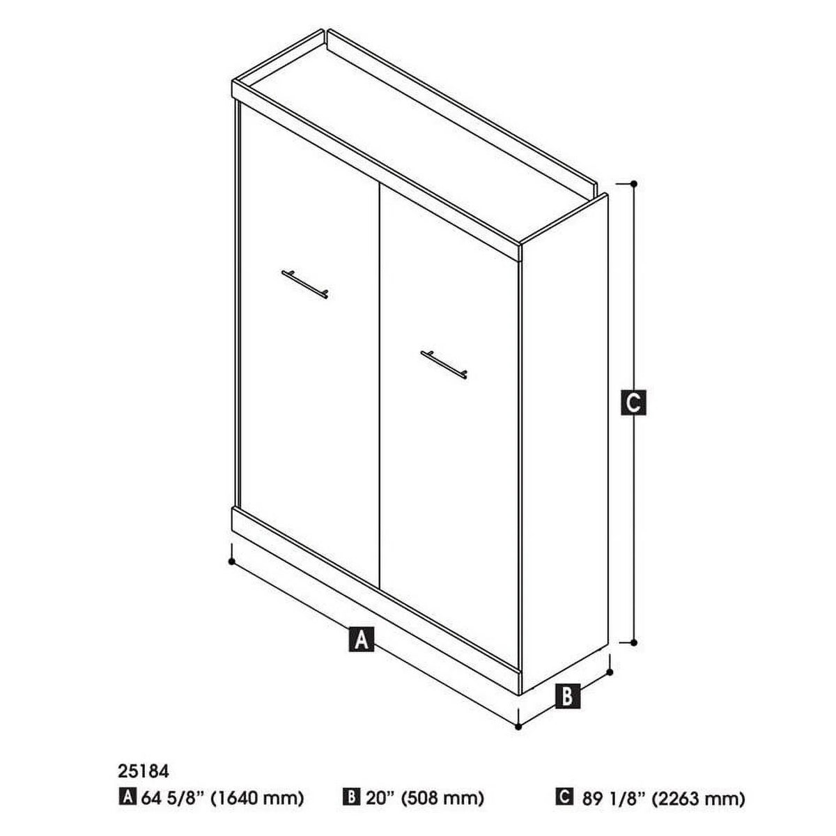 Queen Wall Bed in Bark Gray B700691
