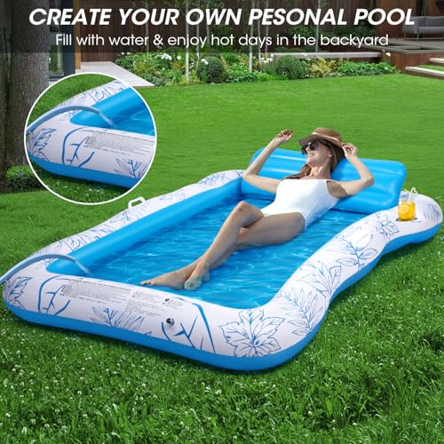 Inflatable Adult Pool Lounger Float with Drink Holder U2506