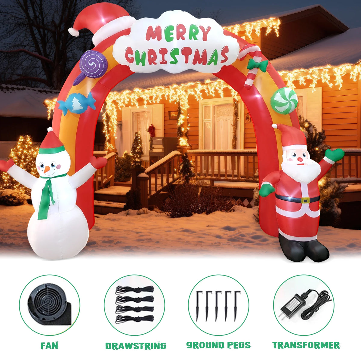Christmas Inflatable Arch with Santa Claus And Snowman Z573