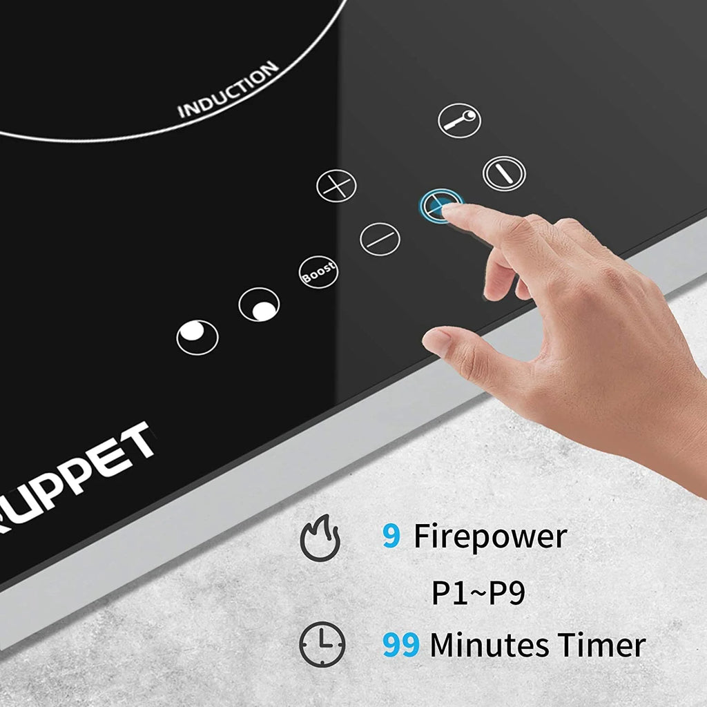 12 Inch 2 Burner Induction Cooktop with 9 Heat Setting L55739