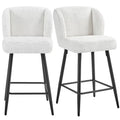 White Upholstered Bar Stools Set of 2 H3285
