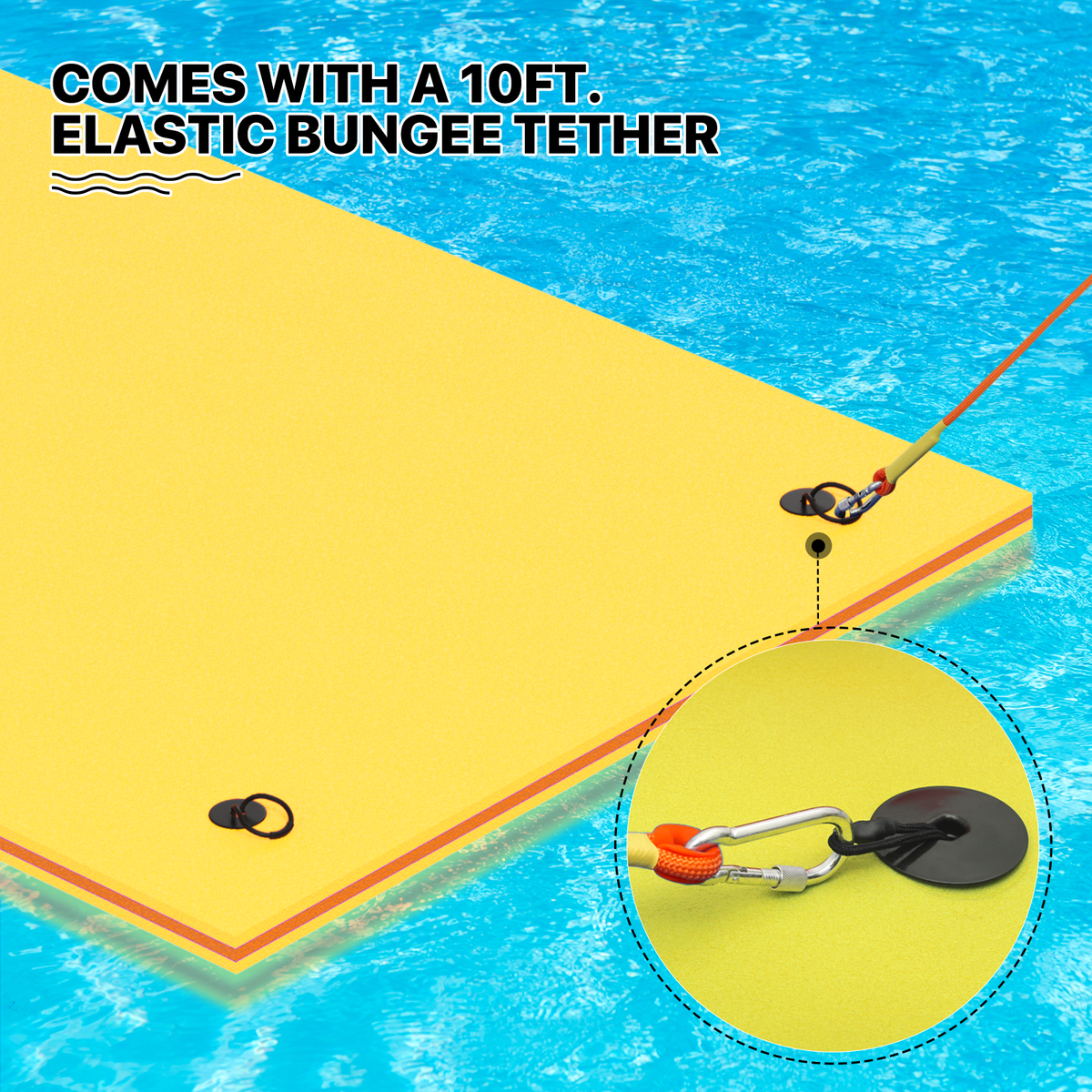 18x6FT 3-Layer Tear-Resistant XPE Foam Water Floating Pad, Yellow W86033