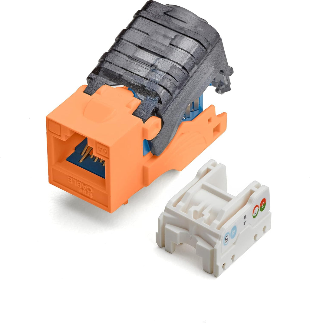 White Cat6A Toolless Keystone Jack, 12 Pack D15564