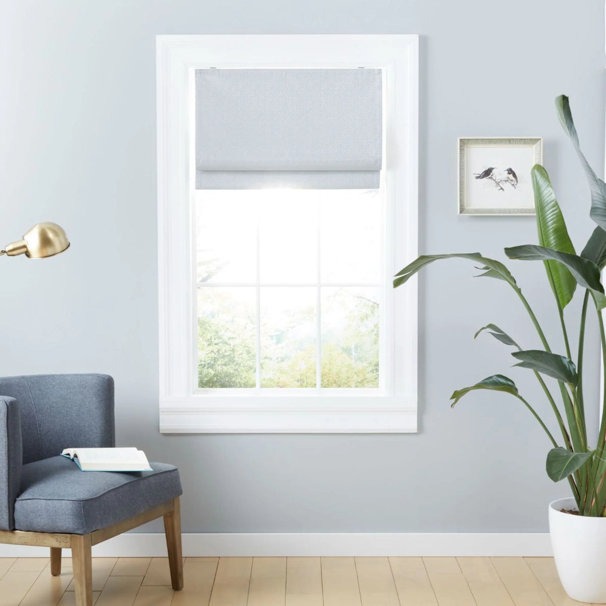 White Blackout Roman Shade Z629362