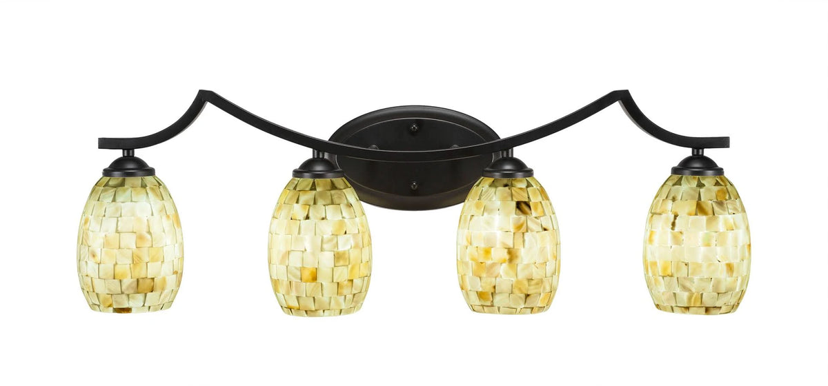 Matte Black Four Light Bath Bar H606482