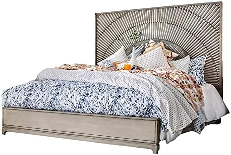 Antique Gray Solid Wood King Panel Bed N325304