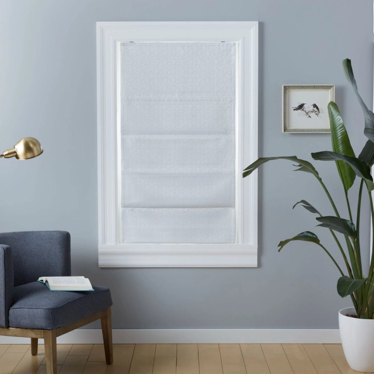 White Blackout Roman Shade Z629362