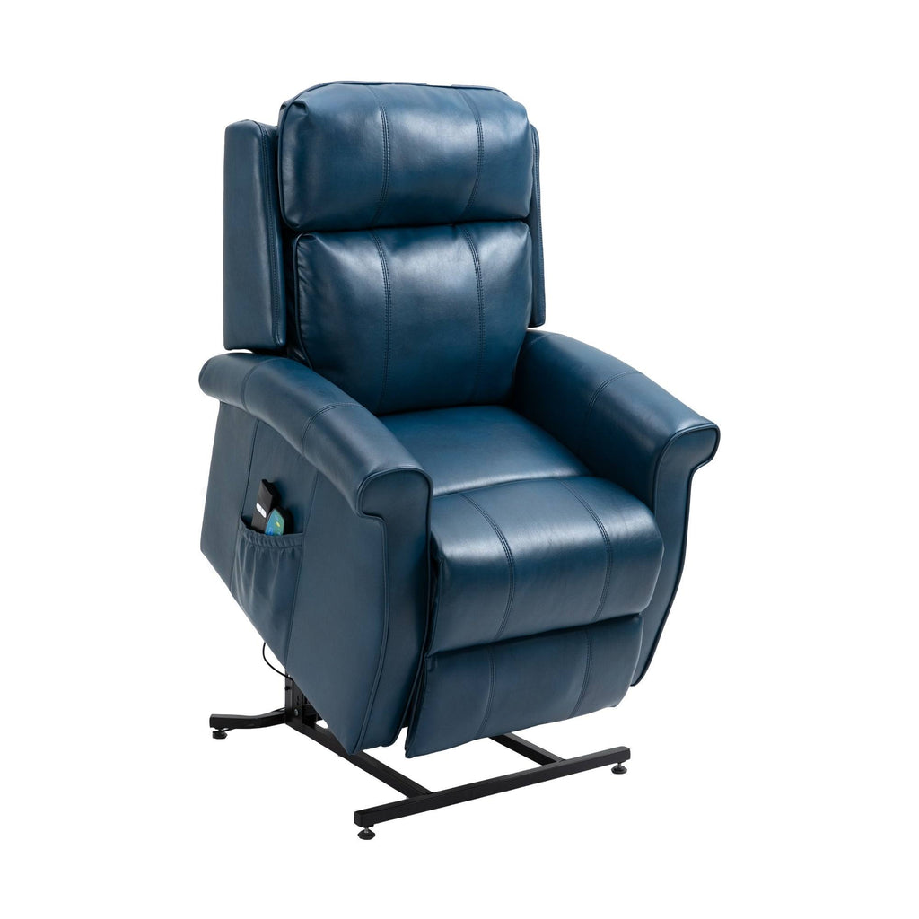 Black Faux Leather Power Lift Recliner Chair A3037