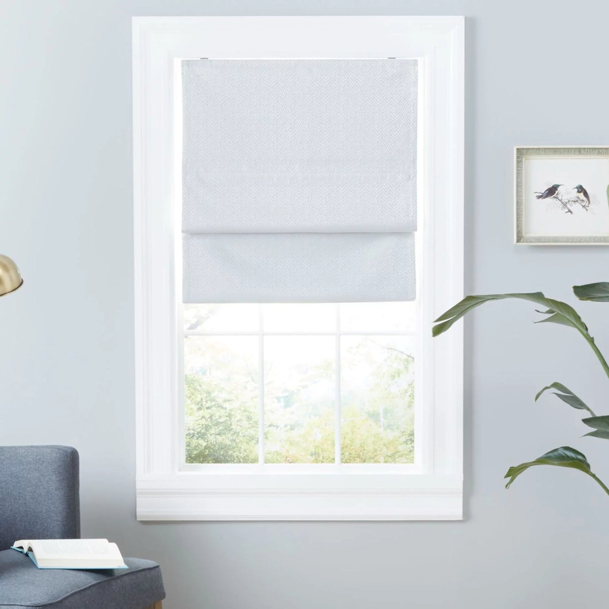 White Blackout Roman Shade Z629362