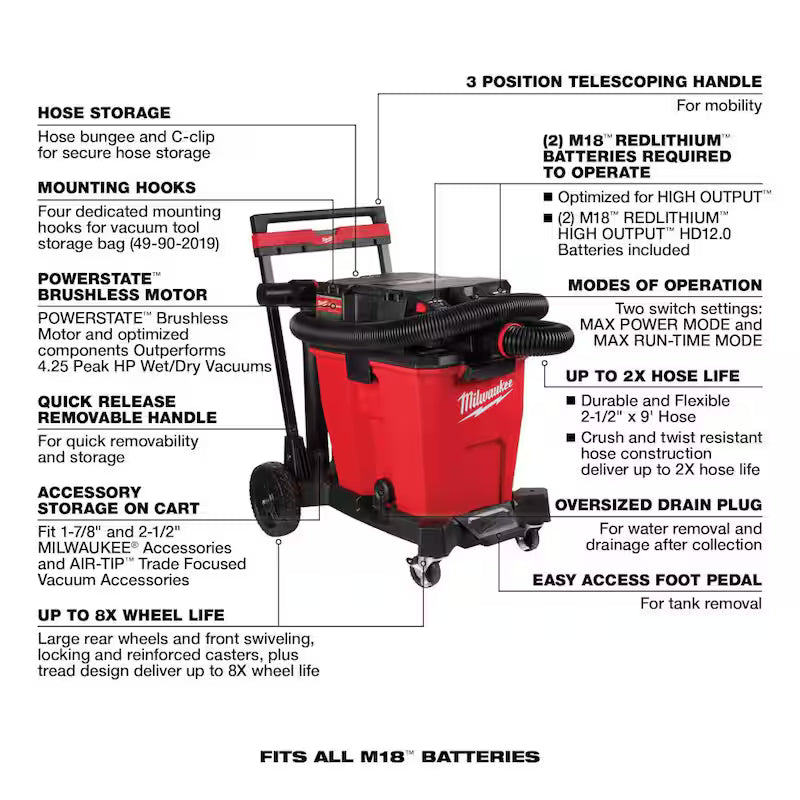 12 Gal Cordless Wet/Dry Shop Vac Kit with Right Angle Tool and Bag B59213
