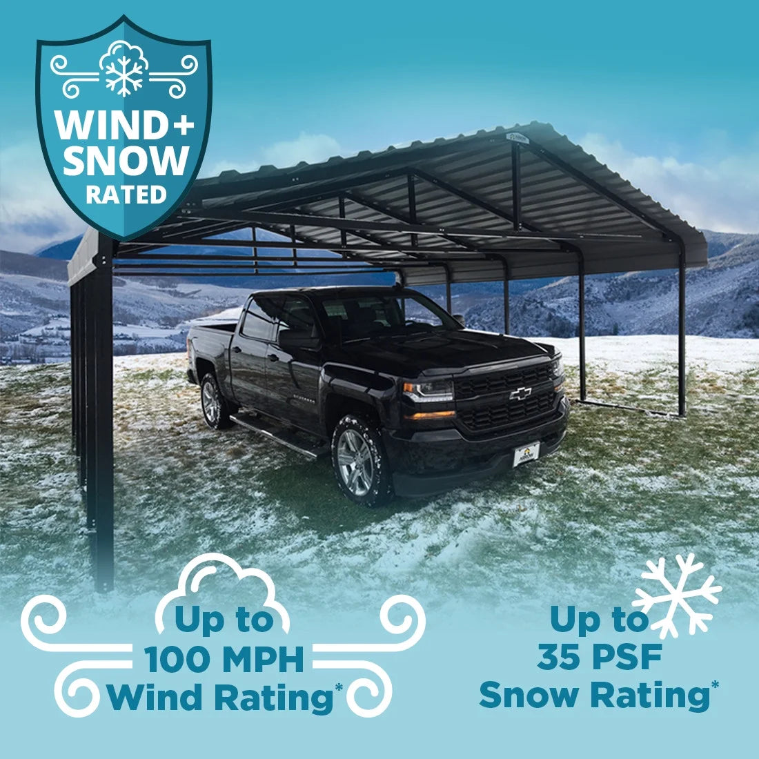 20 ft. x 29 ft. x 9 ft. Charcoal Carport Q1462