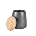 Mat Black Stoneware Jar With Lid T62450