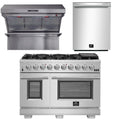 48 Inch Gas Burner Electric Oven Pro Range, Wall Mount Range Hood, Dishwasher F466