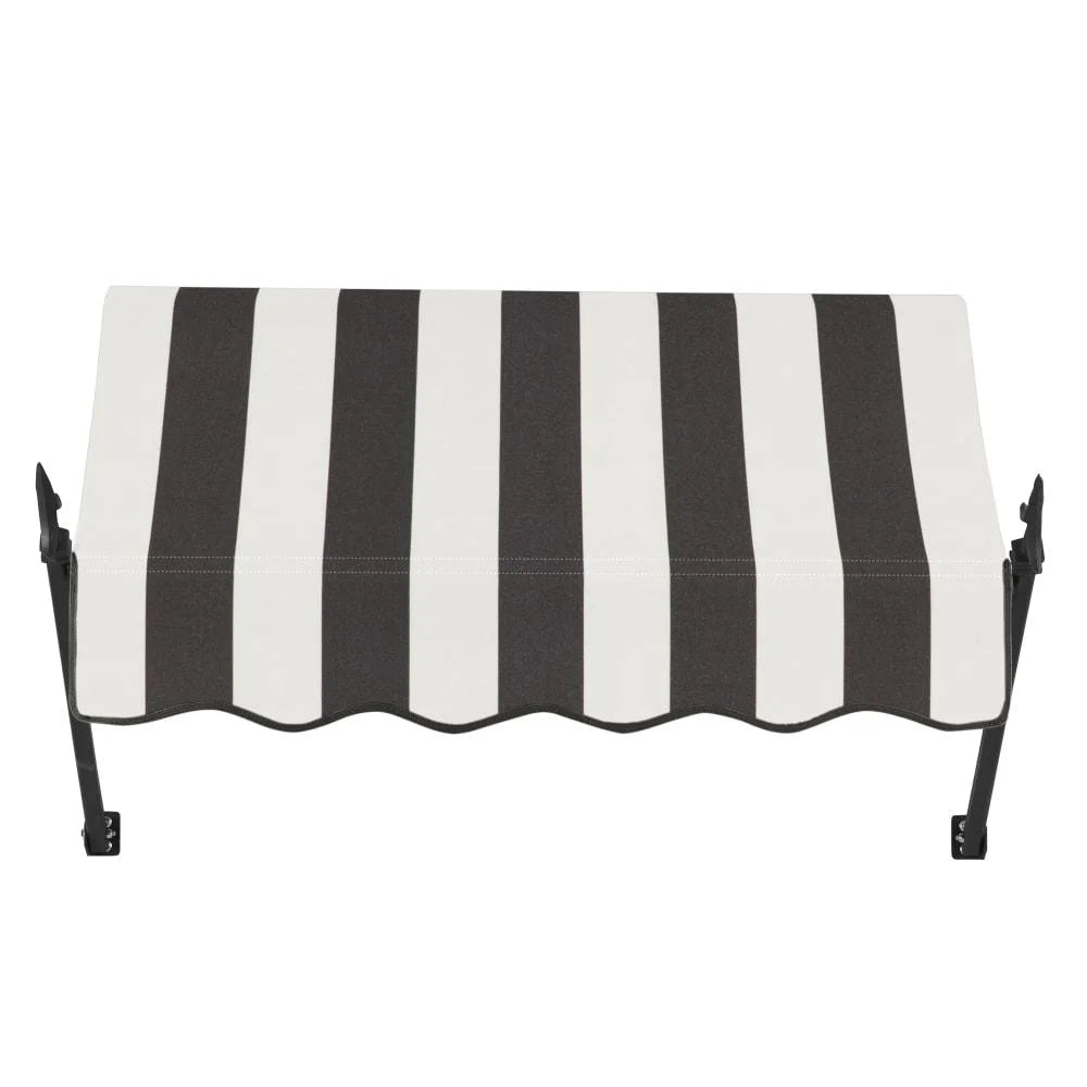 Black/White Stripe Acrylic Fabric Fixed Awning U6687