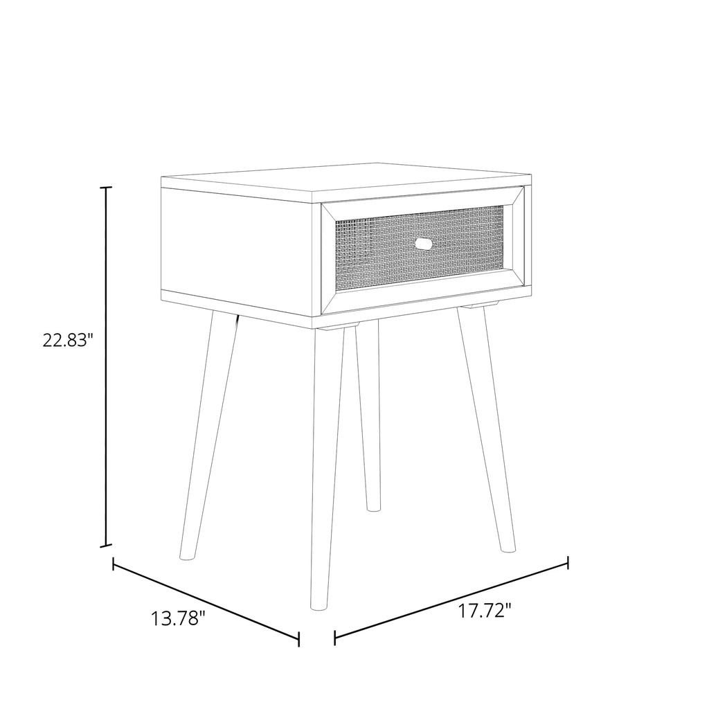 White 1-Drawer Nightstand Z339
