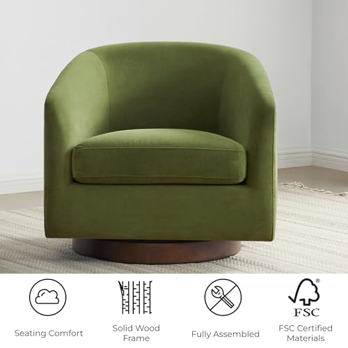 Swivel Upholstered Fabric Barrel Chair D641196