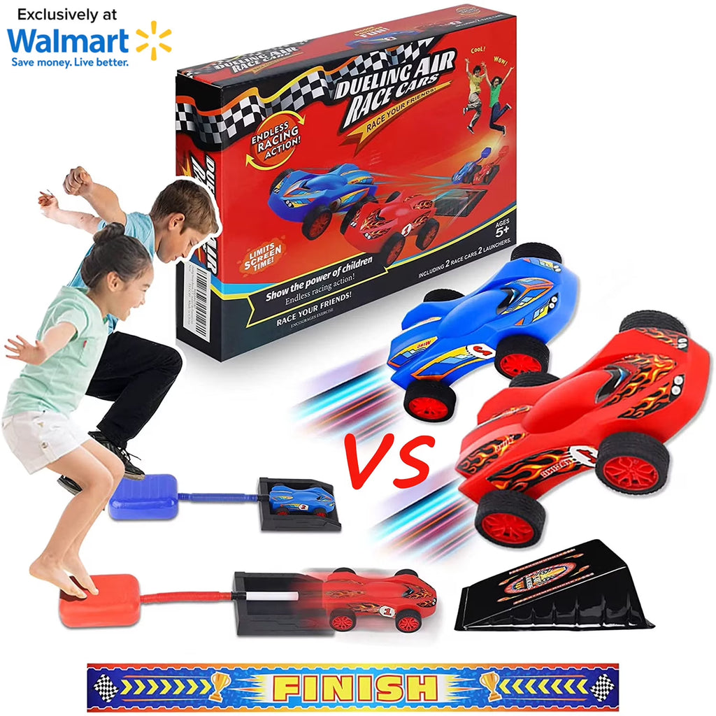 Air Powered Toy Car Launchers with Ramp and Finish Line V6115