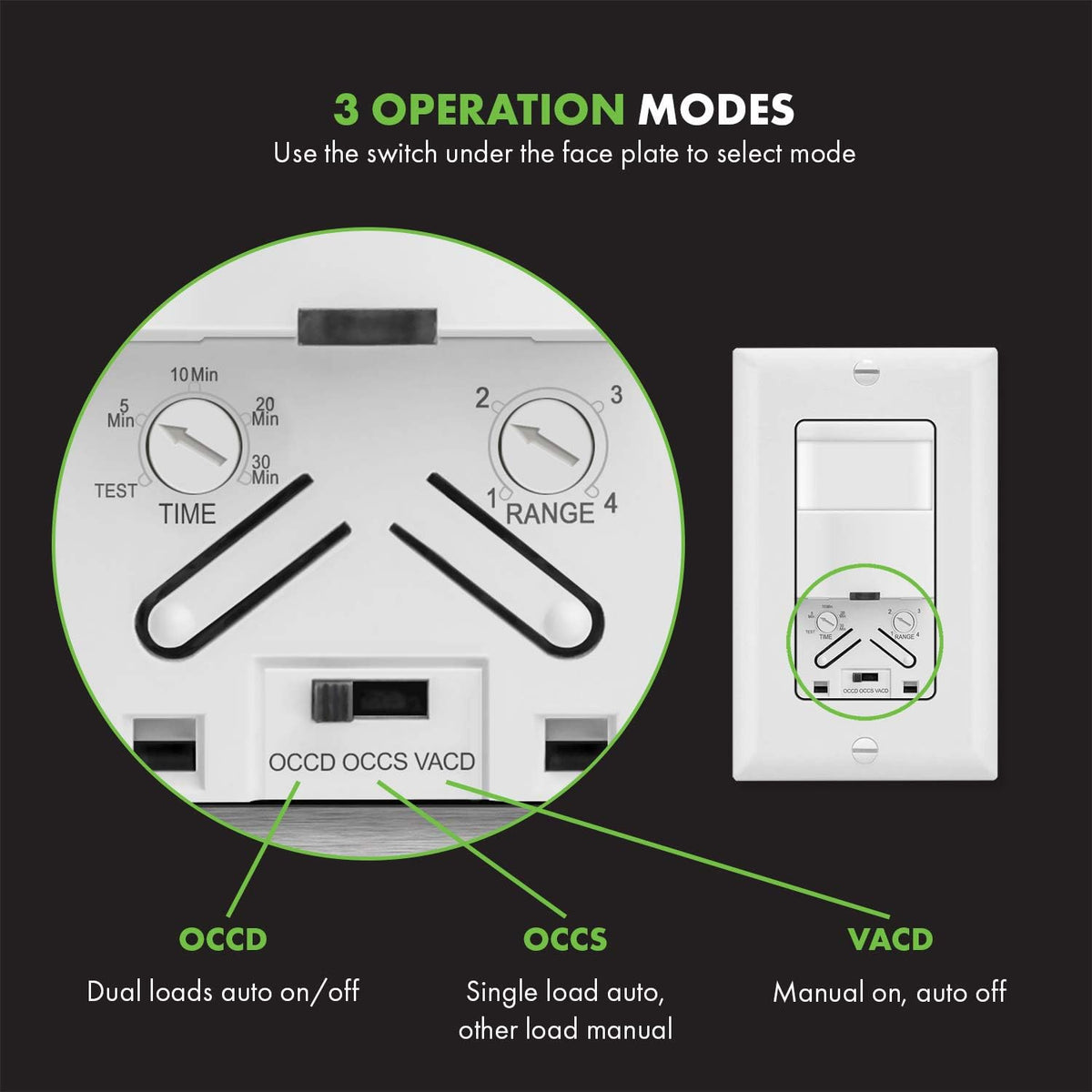 White Dual Load Motion Sensor Switch, 5A, Single Pole H410