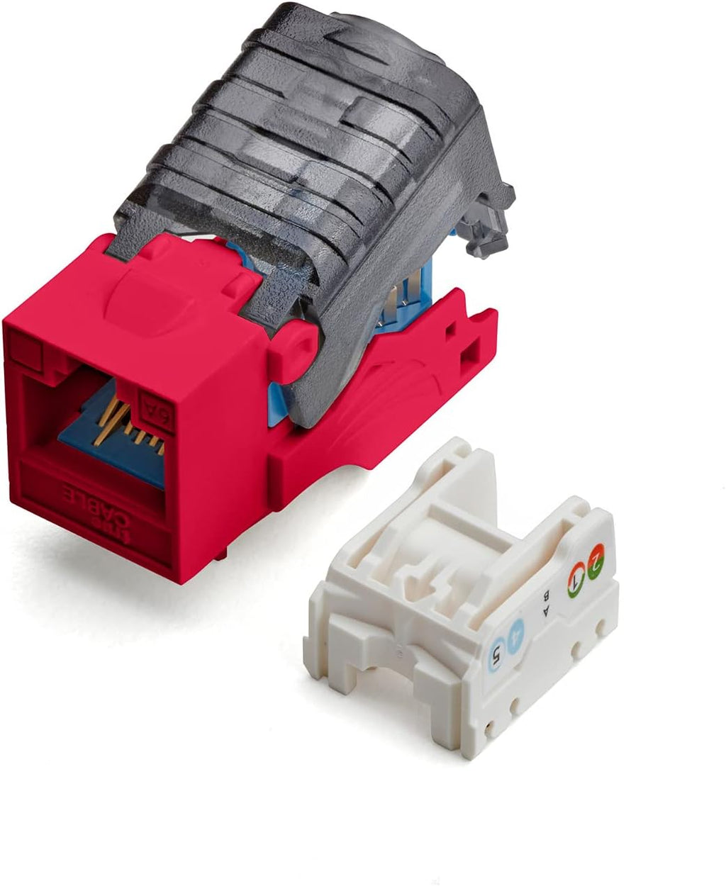 White Cat6A Toolless Keystone Jack, 12 Pack D15564
